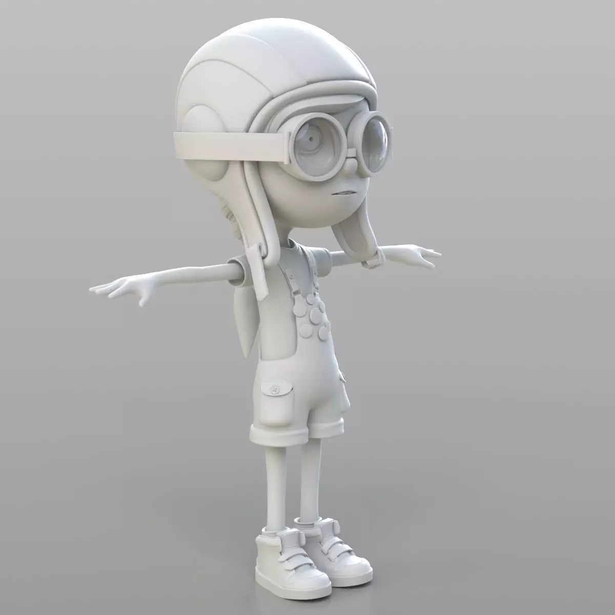 Cartoon Pilot Little Loli 3D model_0