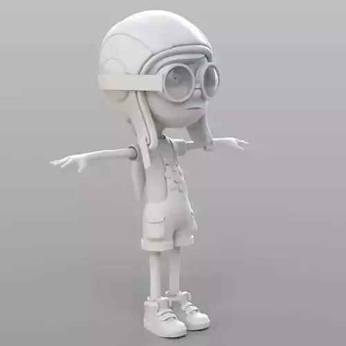 Cartoon Pilot Little Loli 3D model
