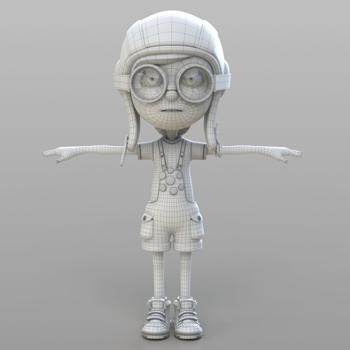 Cartoon Pilot Little Loli 3D model_3