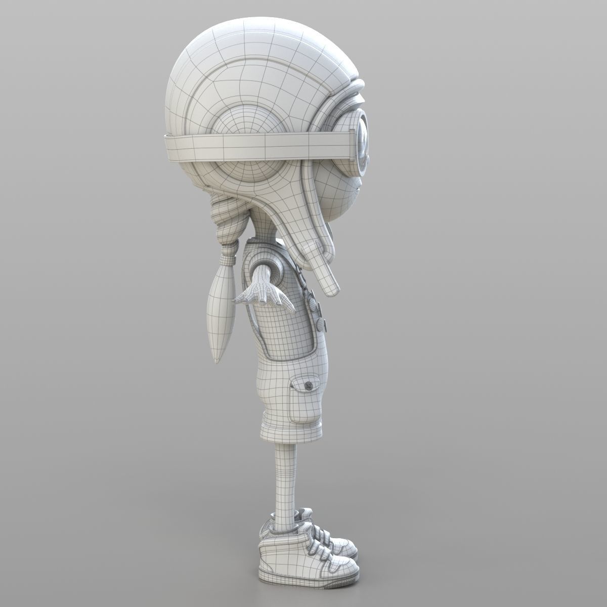 Cartoon Pilot Little Loli 3D model_4