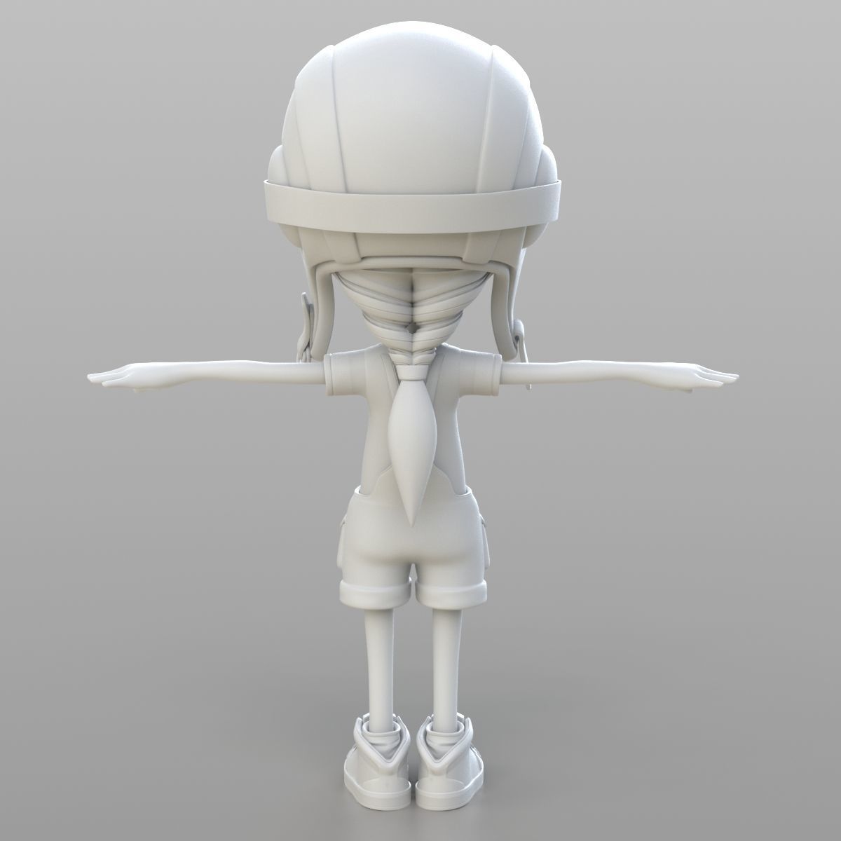Cartoon Pilot Little Loli 3D model_6