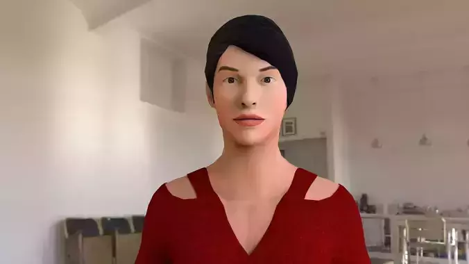 Female Low poly  Model - Casual Dress 