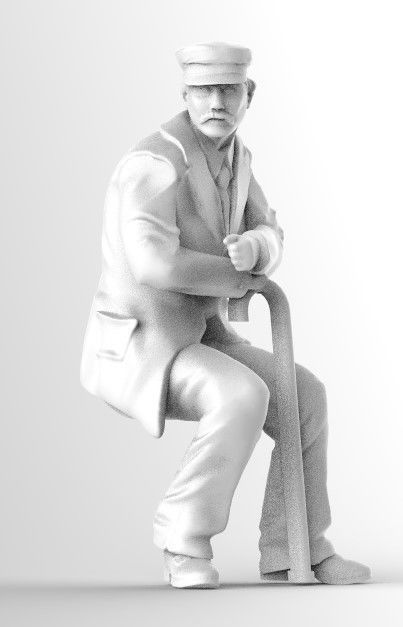 old man 3d model 3D print model_4