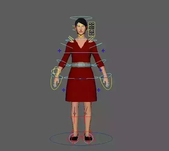 Female Low Poly Full Riged model  Low-poly 3D model