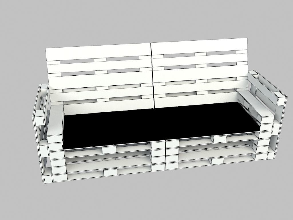 Pallet Sofa 3D model_2