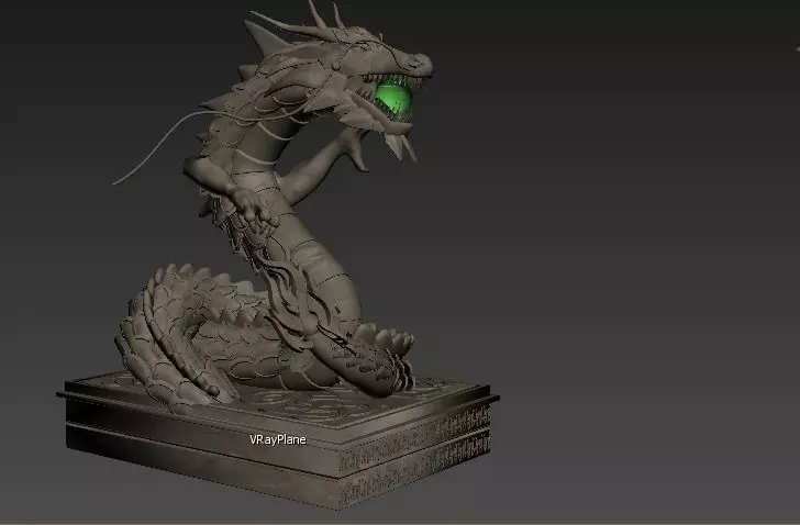 dragon statue of with eyes 3D print model