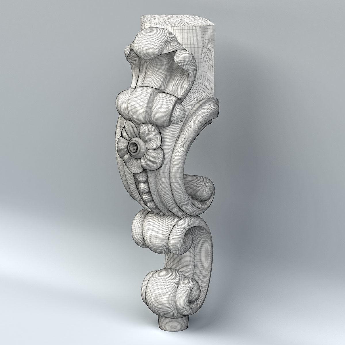 Furniture leg 013 3D model_7