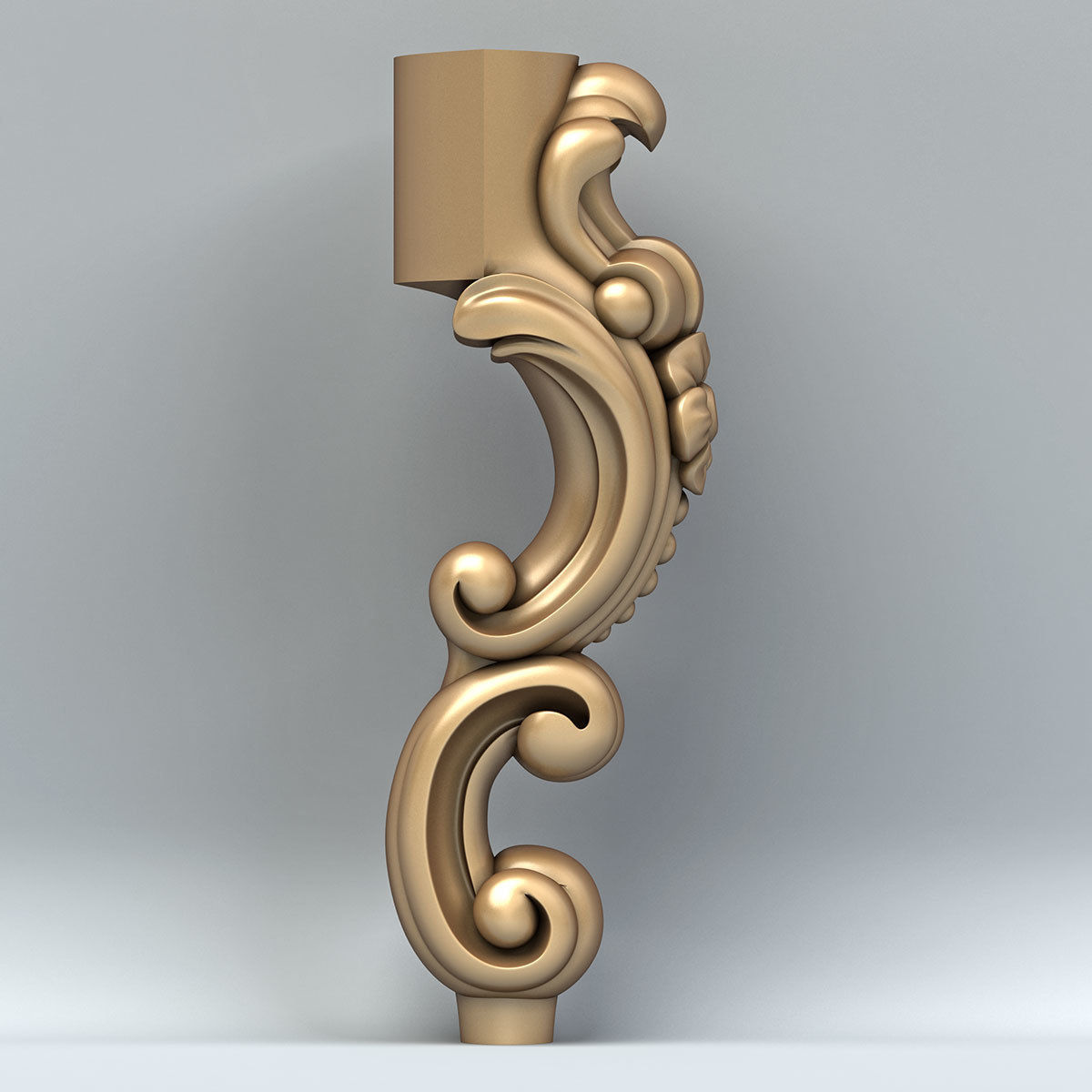 Furniture leg 013 3D model_3