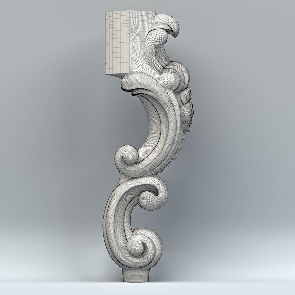 Furniture leg 013 3D model_6