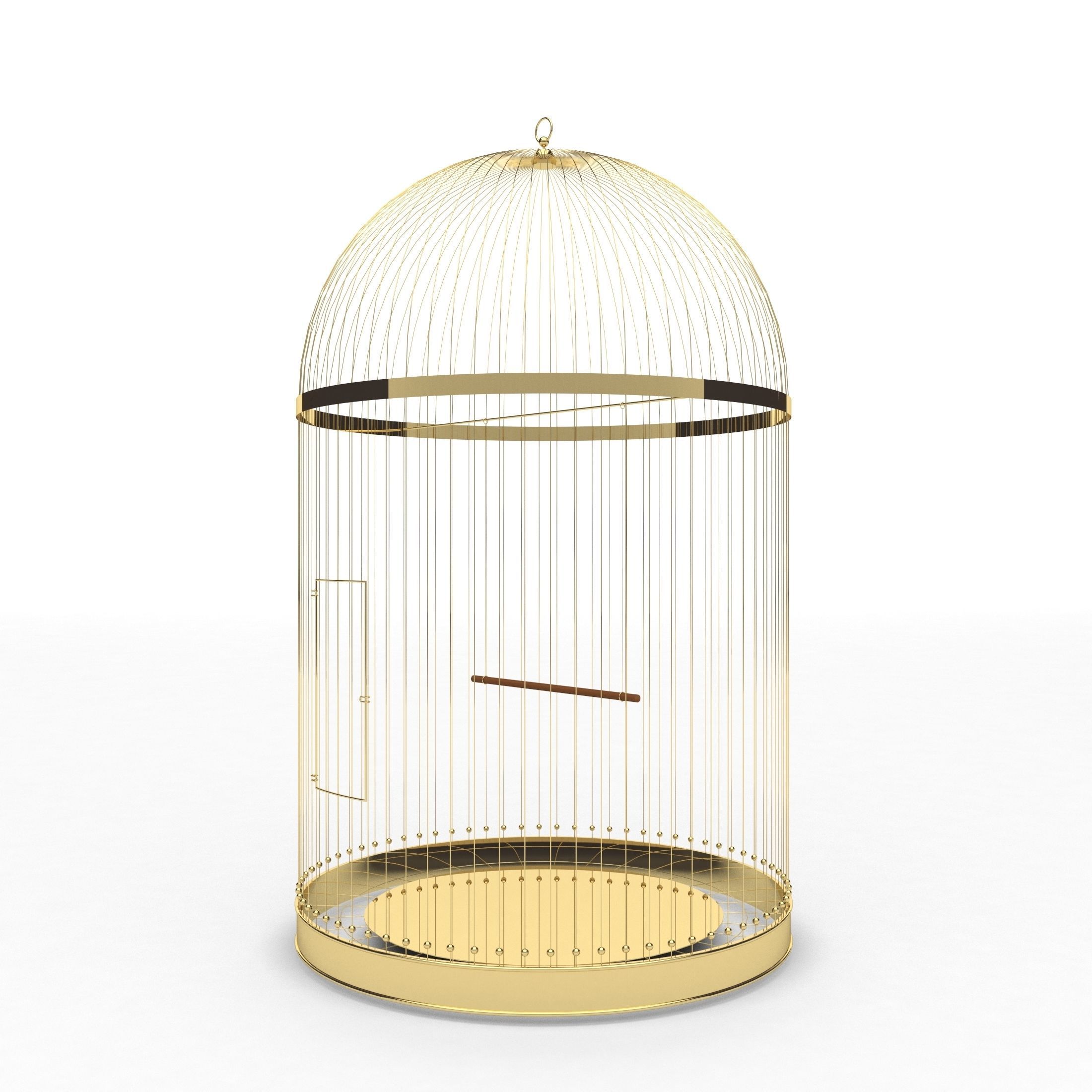 Golden bird cage 3D model CGTrader