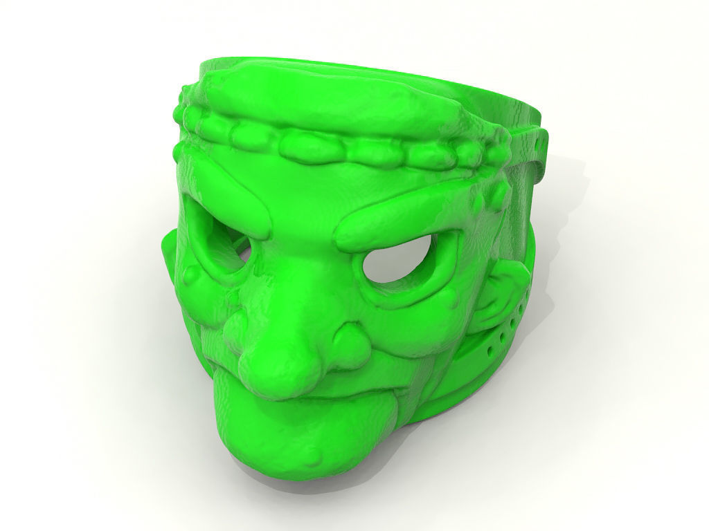 Ring Mask of a Merchant God 3D print model_9