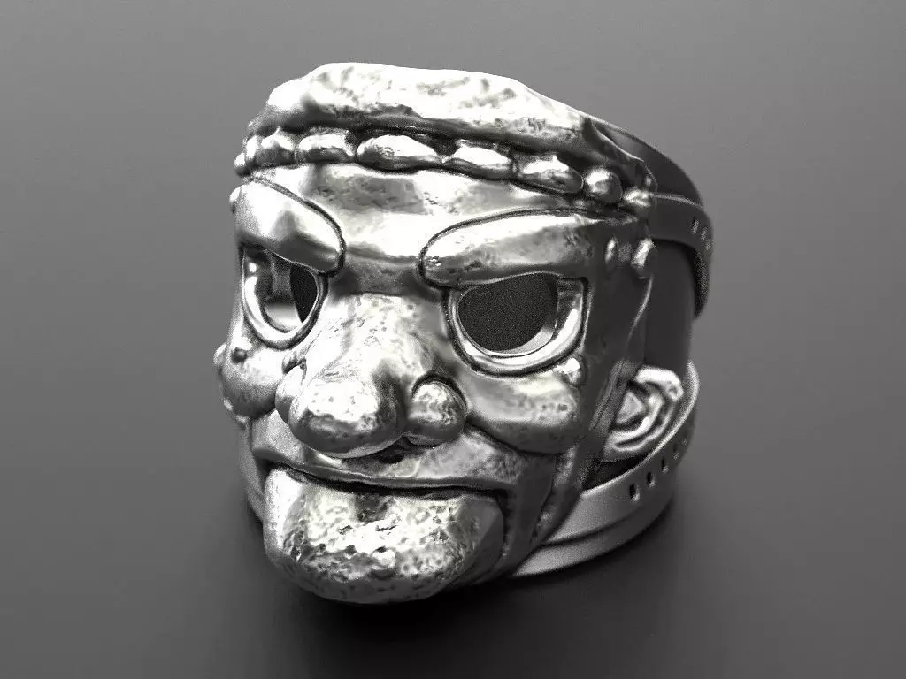 Ring Mask of a Merchant God 3D print model_0