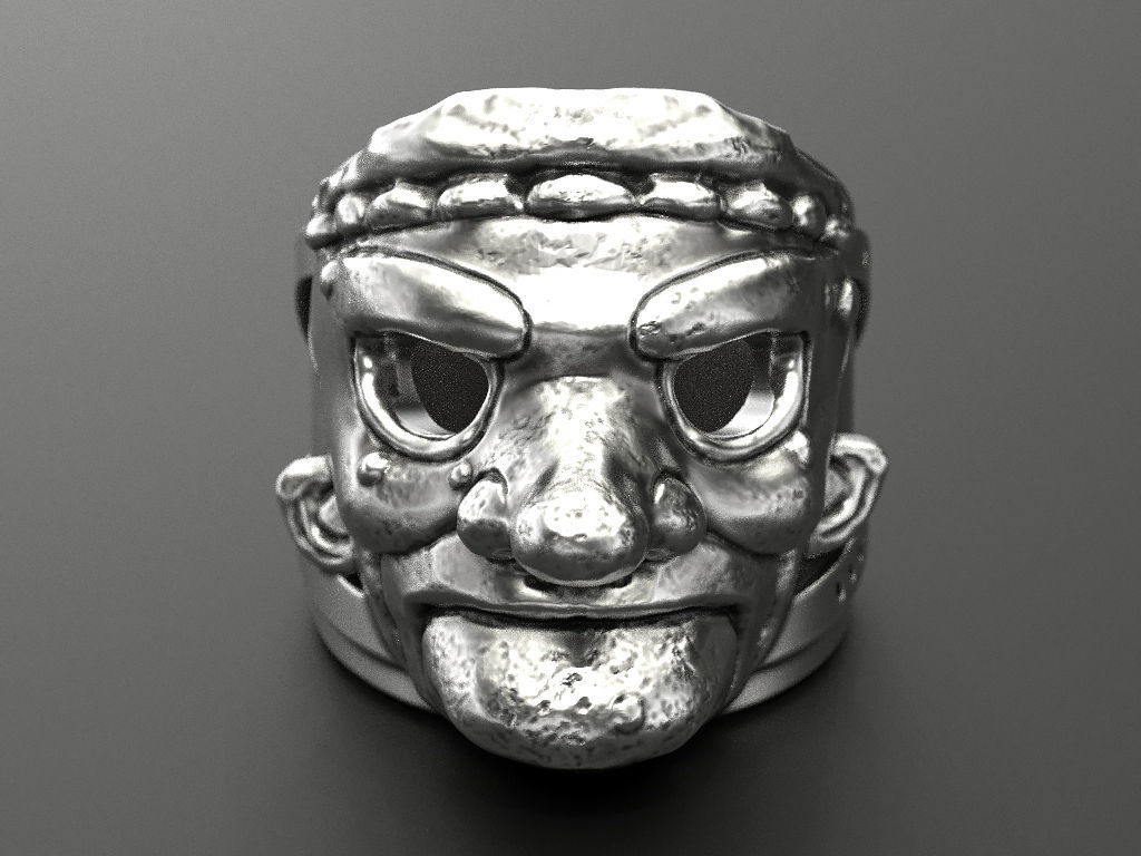Ring Mask of a Merchant God 3D print model_1