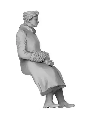 female 3d model statue of woman in coat 3D print model