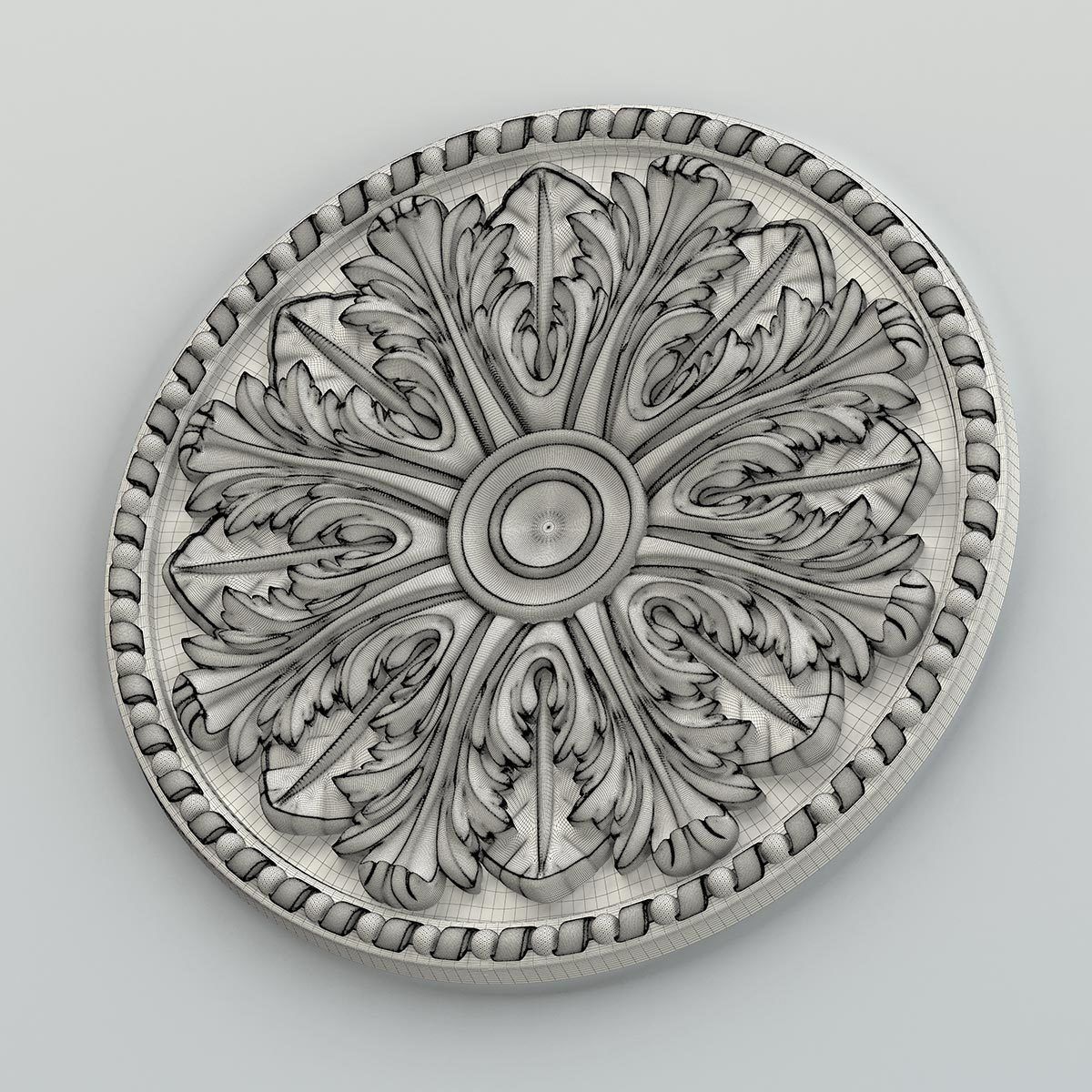 Round rosette 014 3D model_6