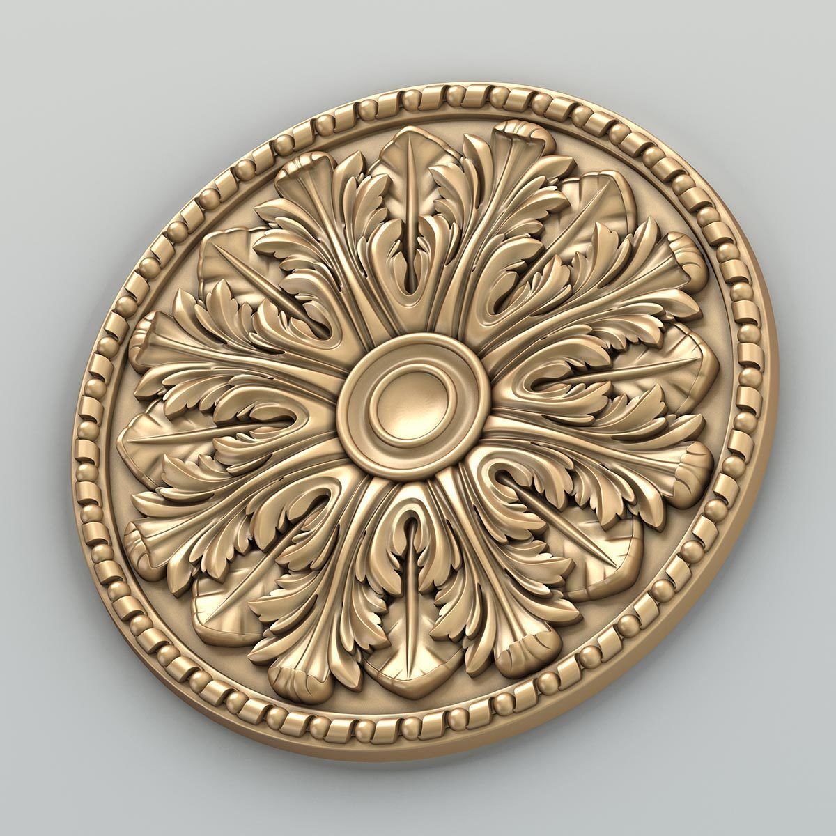 Round rosette 014 3D model_4