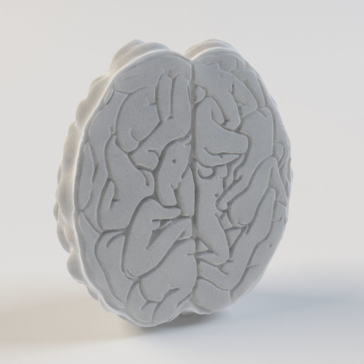 brain silver 3D print model_2
