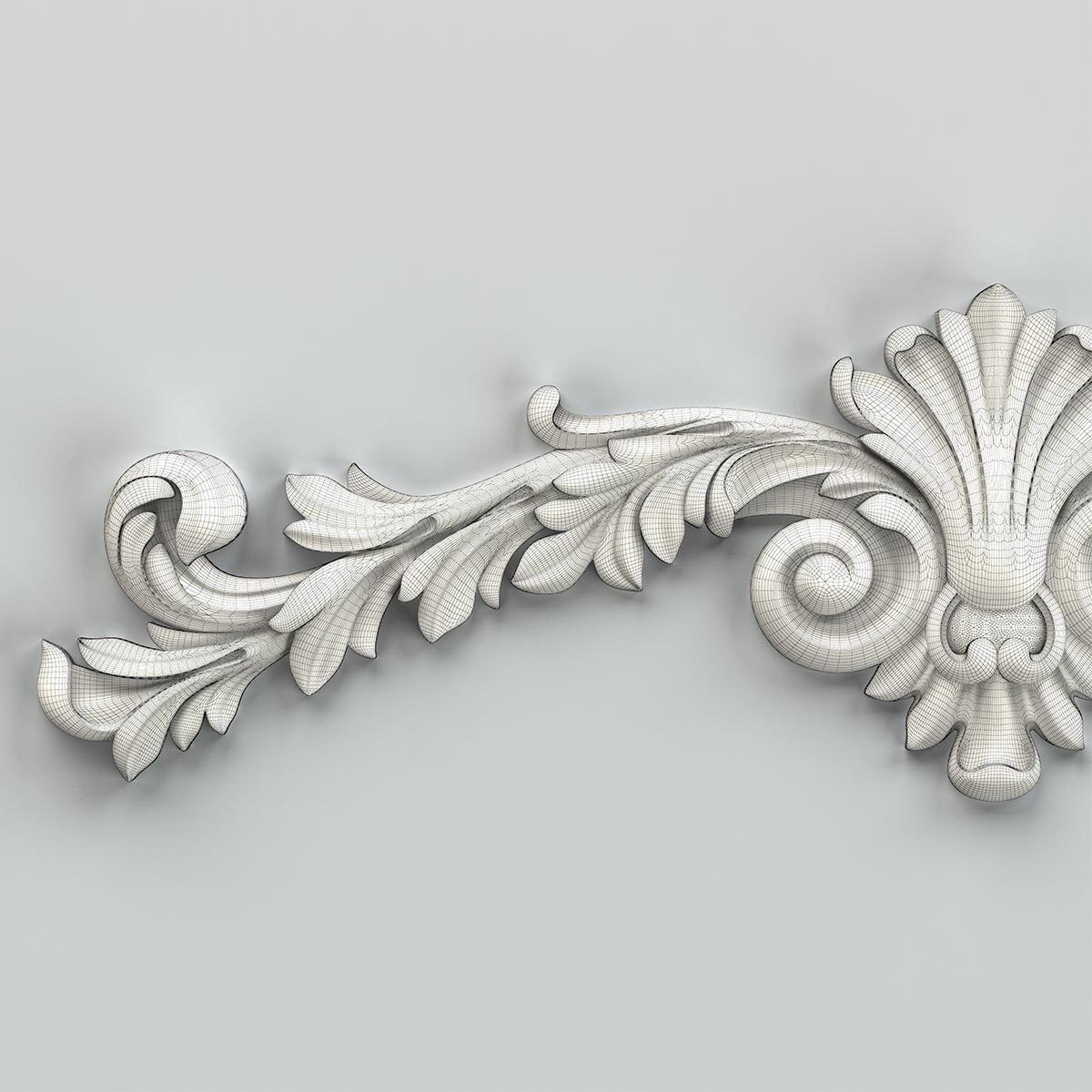 Carved decor horizontal 027 3D model_7