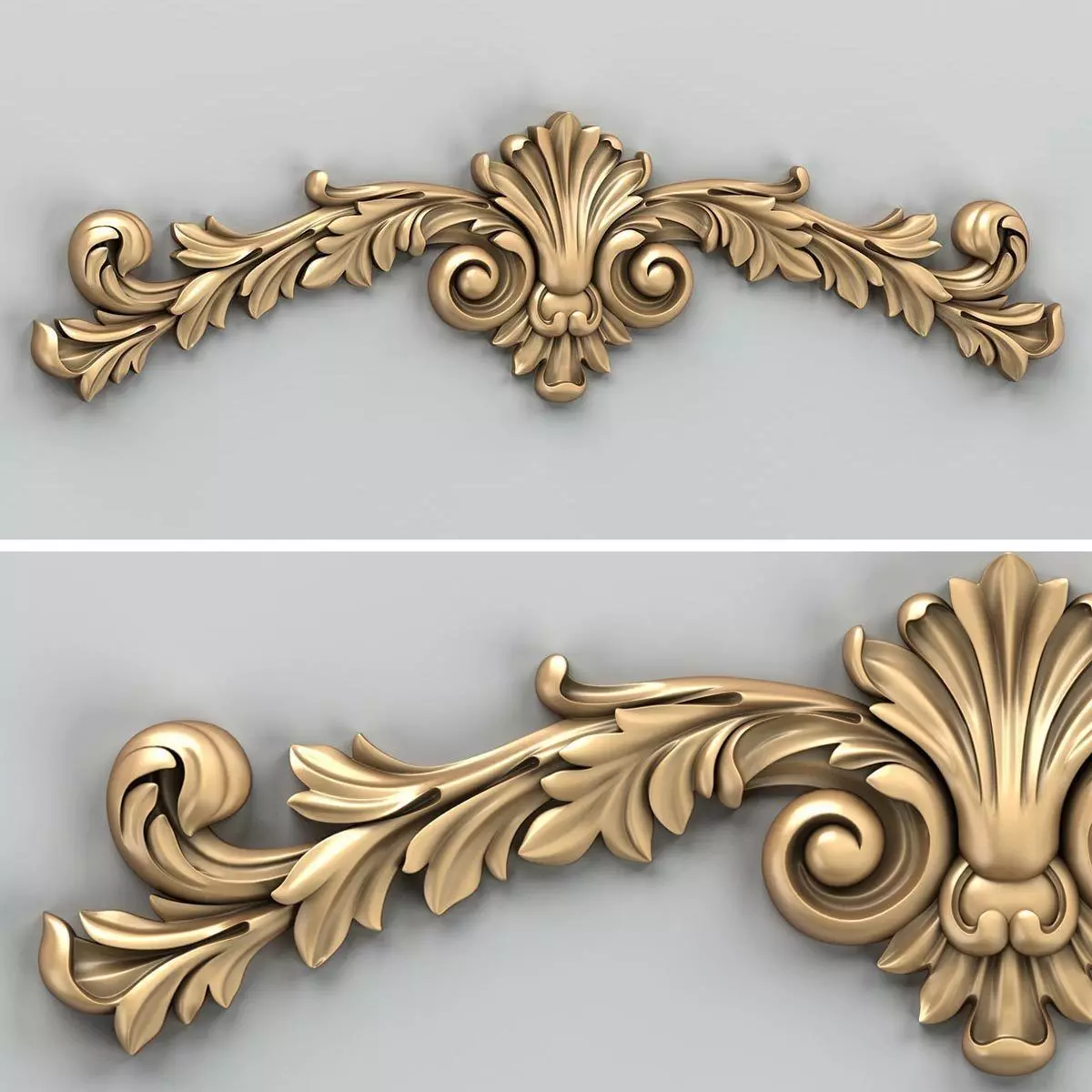 Carved decor horizontal 027 3D model_0