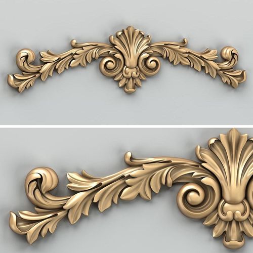 Carved decor horizontal 027 3D model