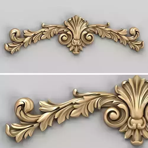 Carved decor horizontal 027 3D model