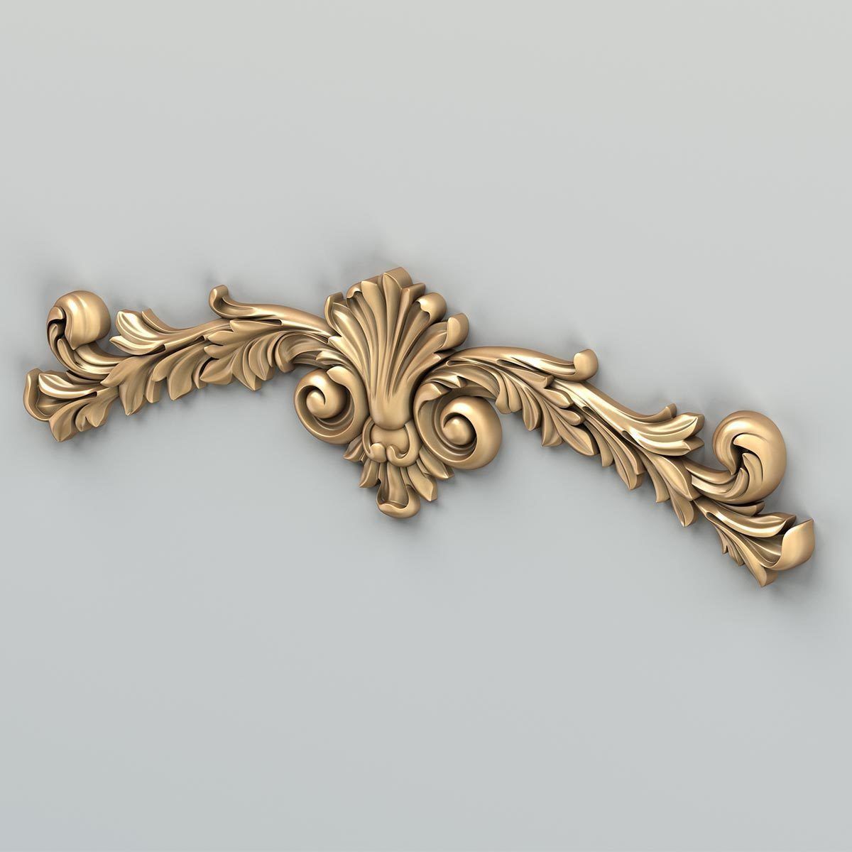 Carved decor horizontal 027 3D model_4