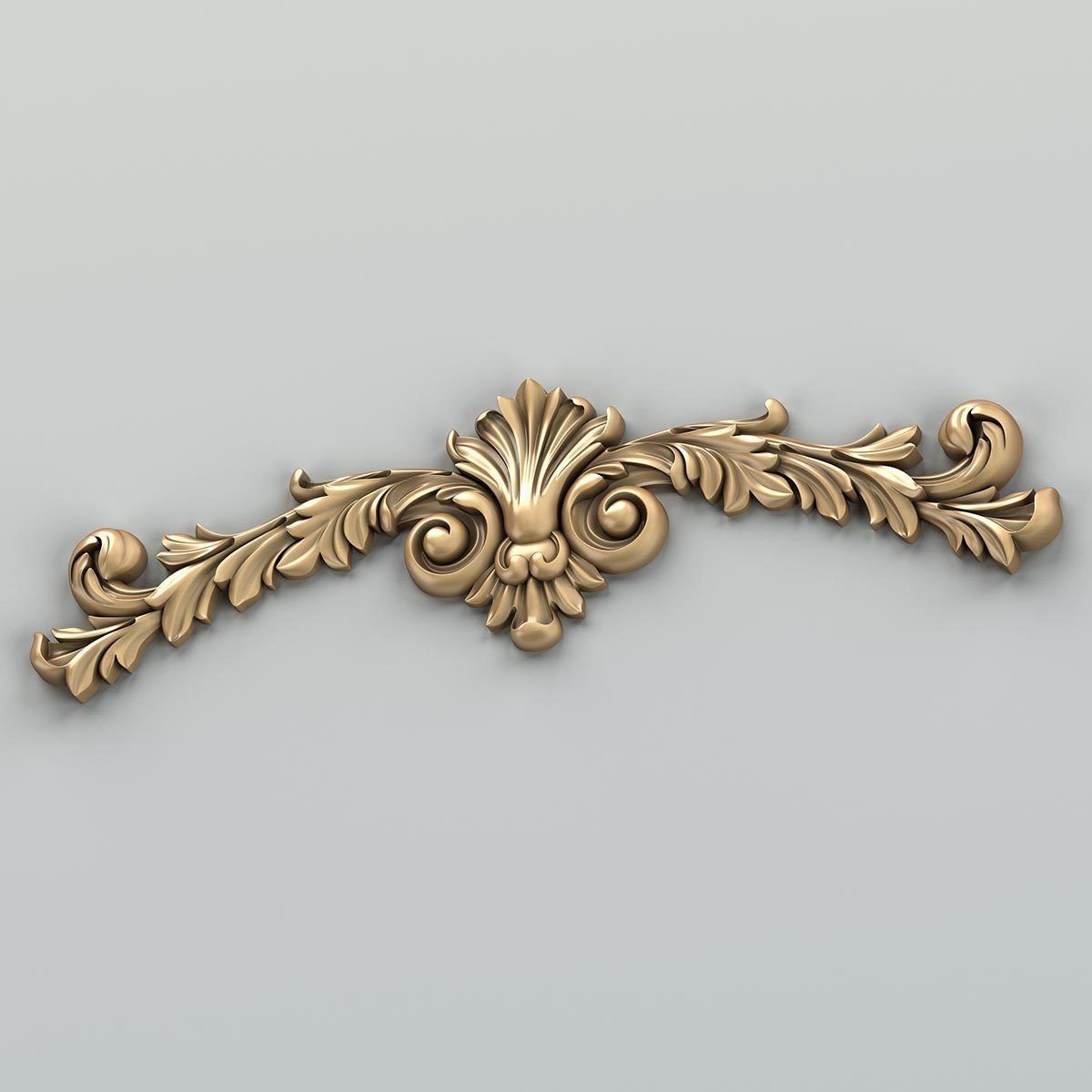 Carved decor horizontal 027 3D model_6