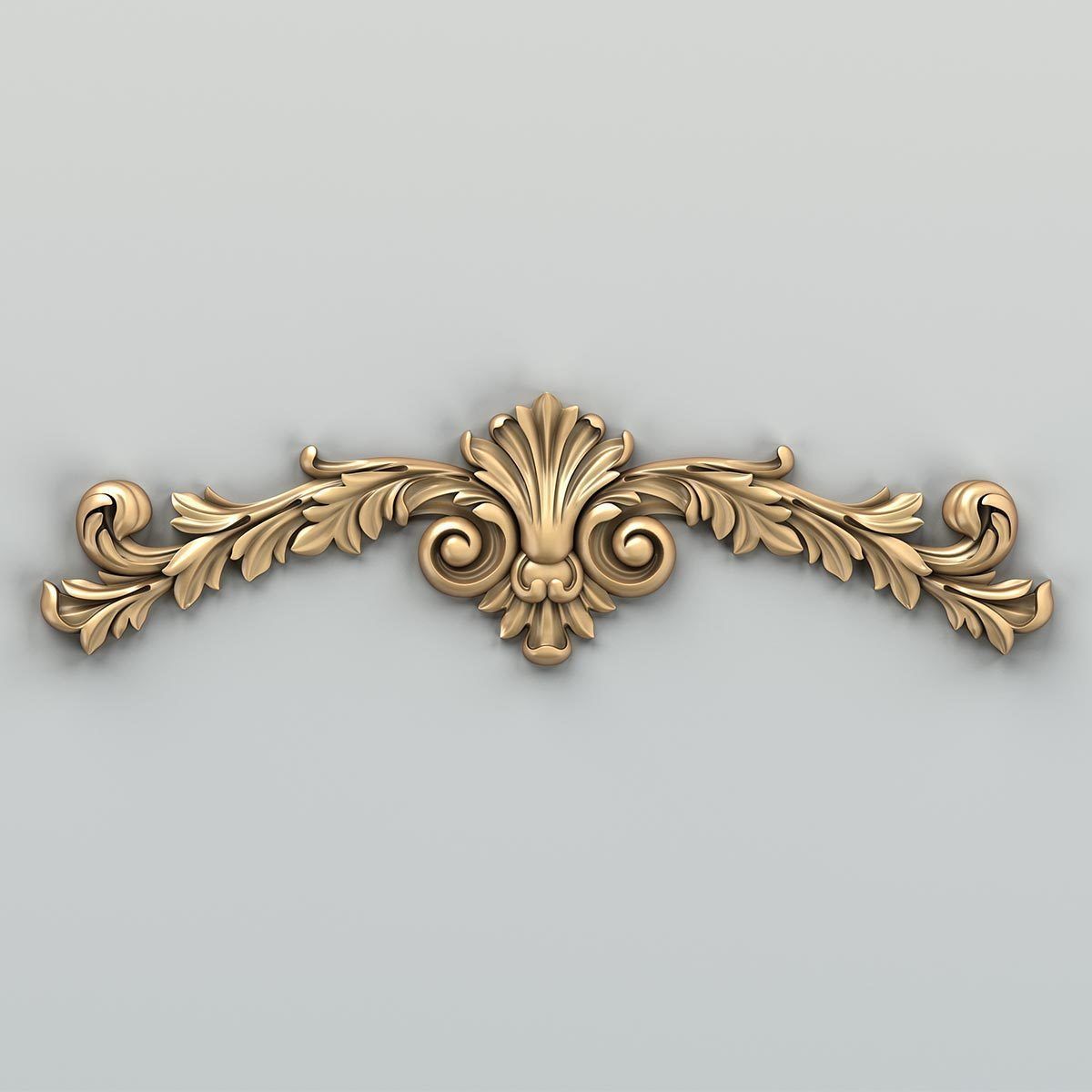 Carved decor horizontal 027 3D model_3