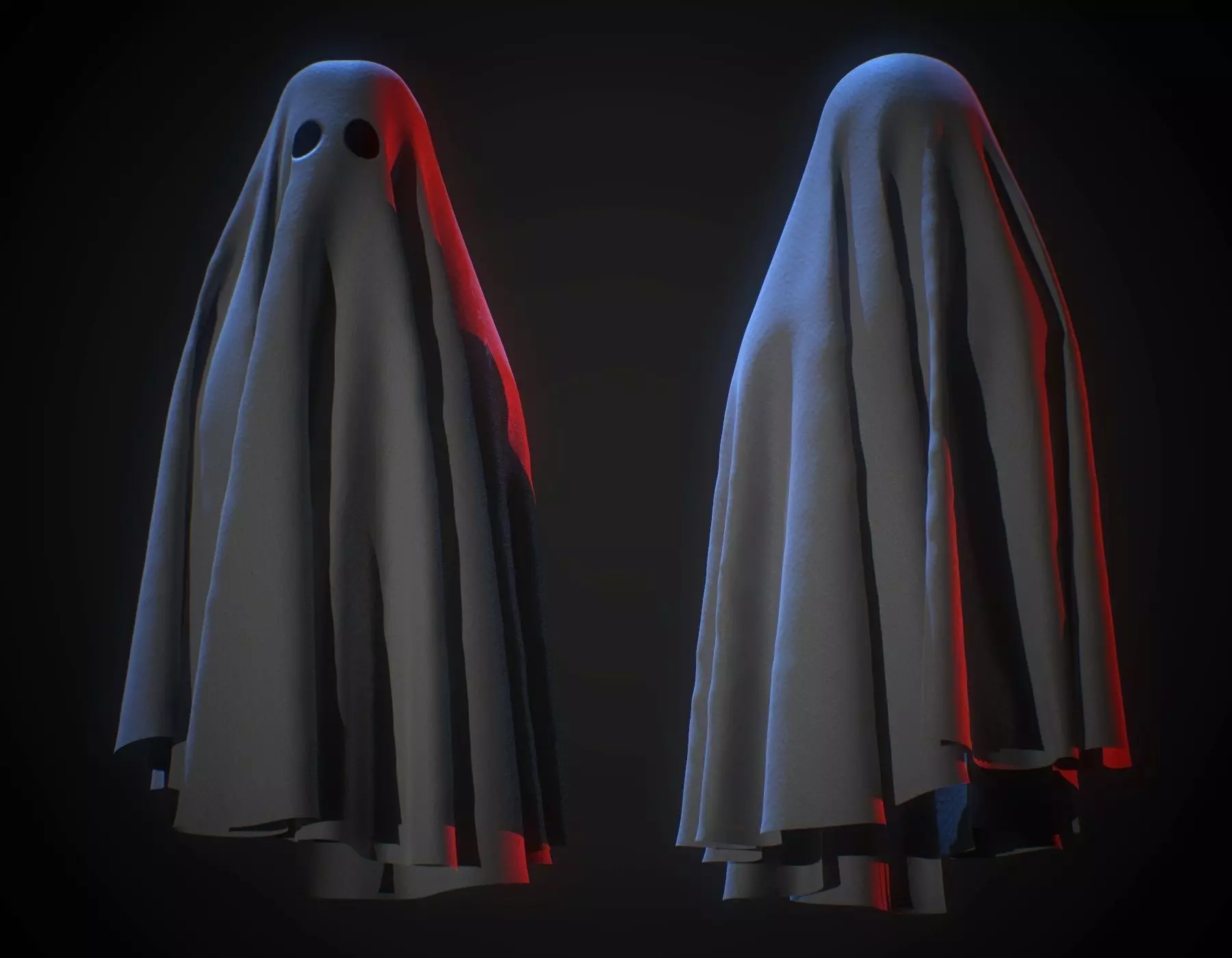 Ghost Cloth Low-poly 3D model_0