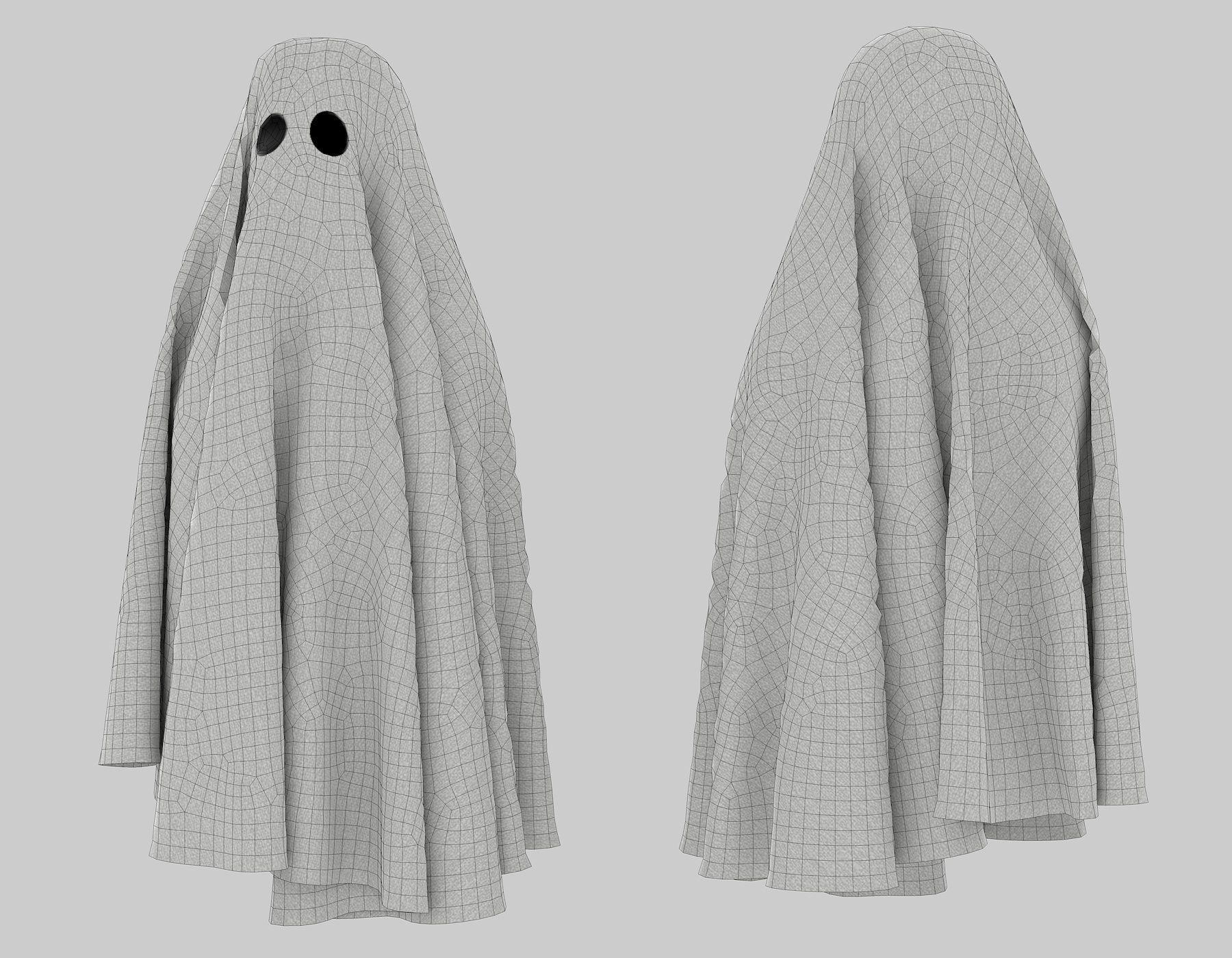 Ghost Cloth Low-poly 3D model_11