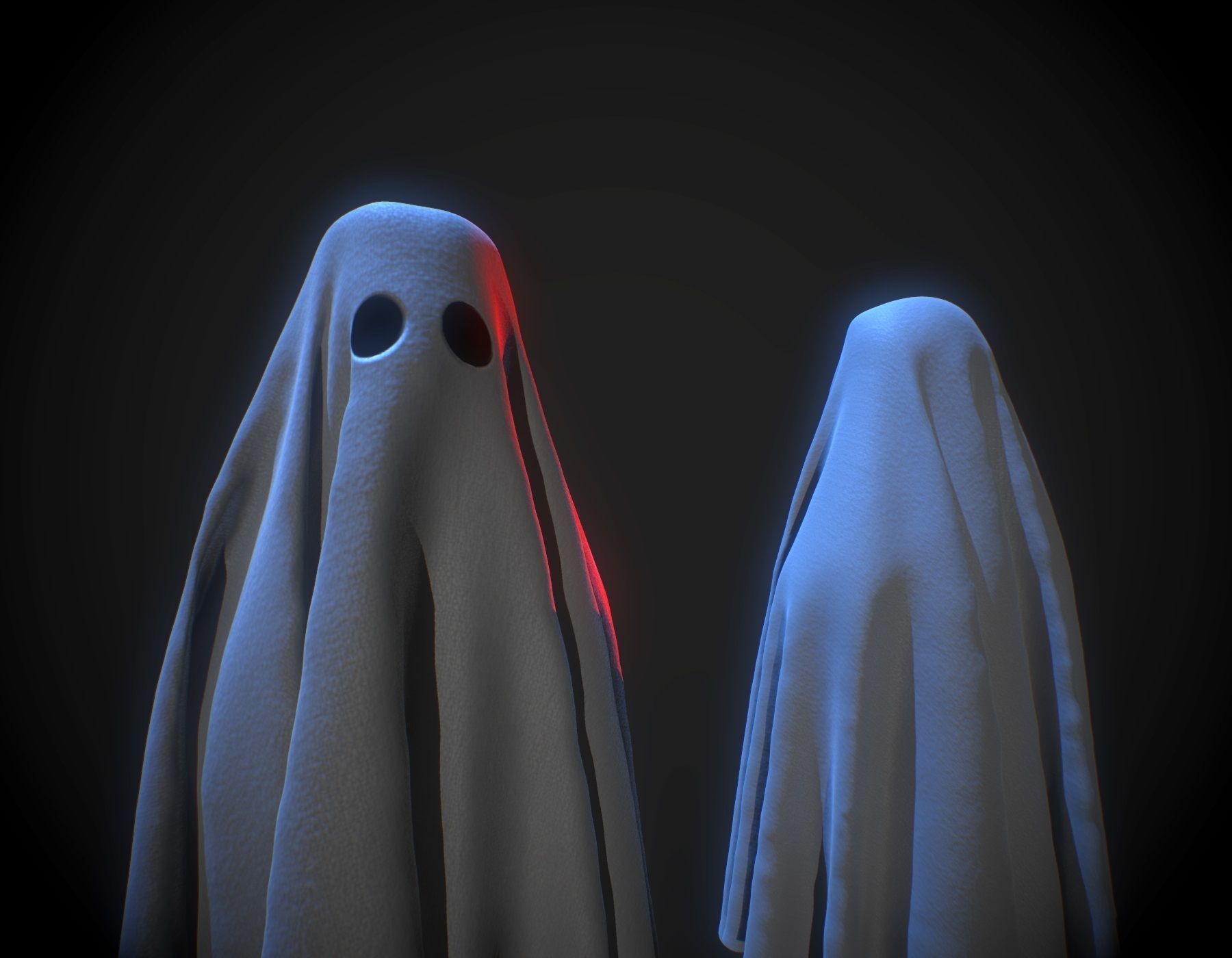 Ghost Cloth Low-poly 3D model_2
