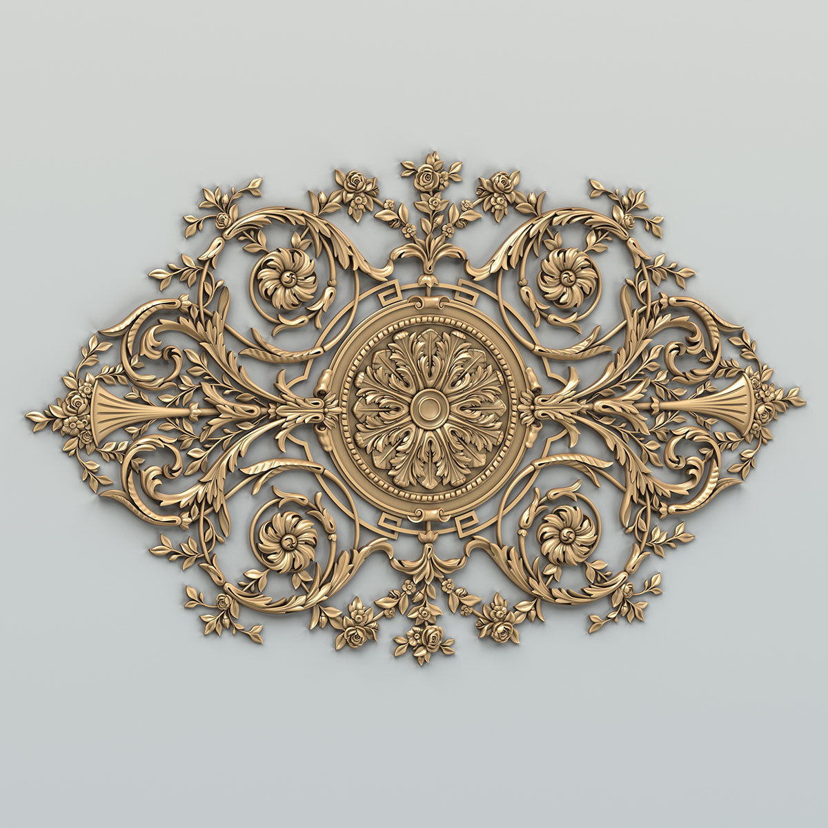 Carved decor central 017 3D model_1