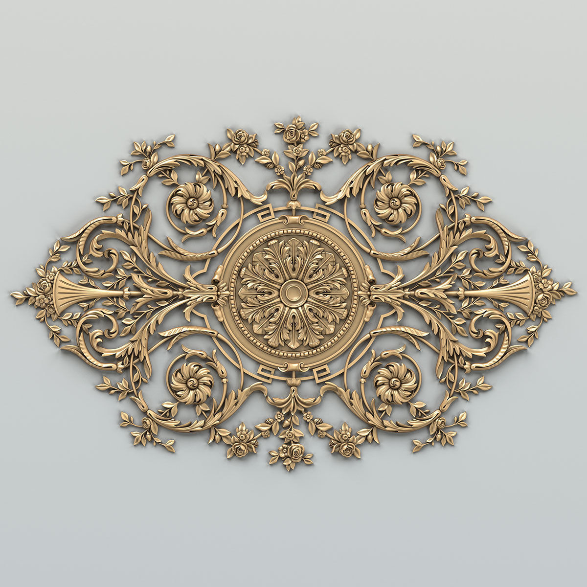 Carved decor central 017 3D model_2