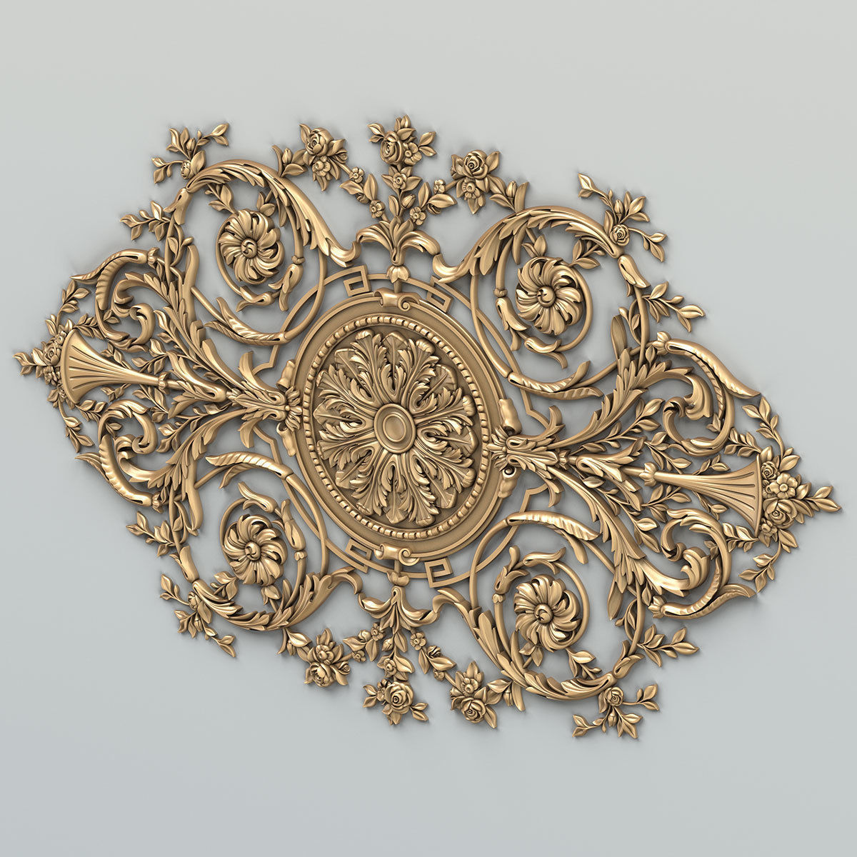 Carved decor central 017 3D model_3