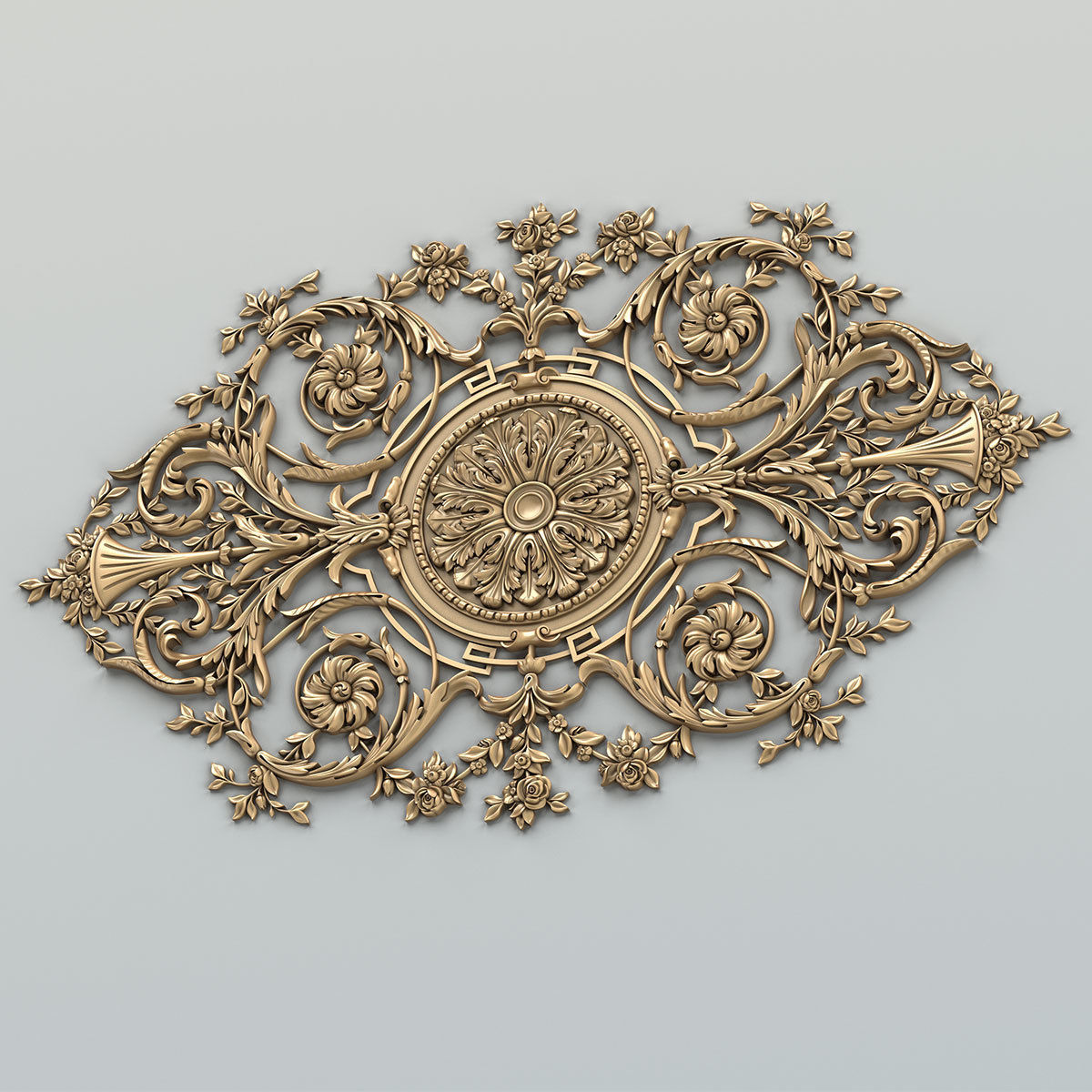 Carved decor central 017 3D model_5