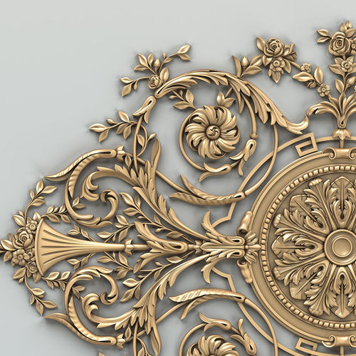 Carved decor central 017 3D model