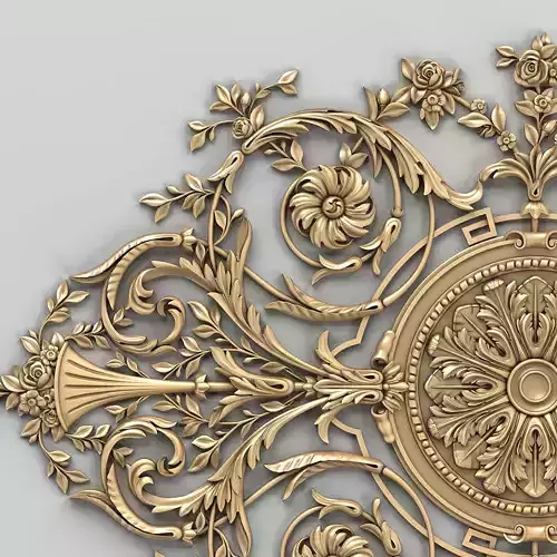 Carved decor central 017 3D model