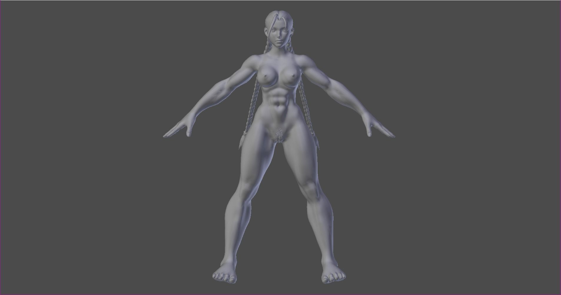 Nude Cammy Low-poly 3D model_6