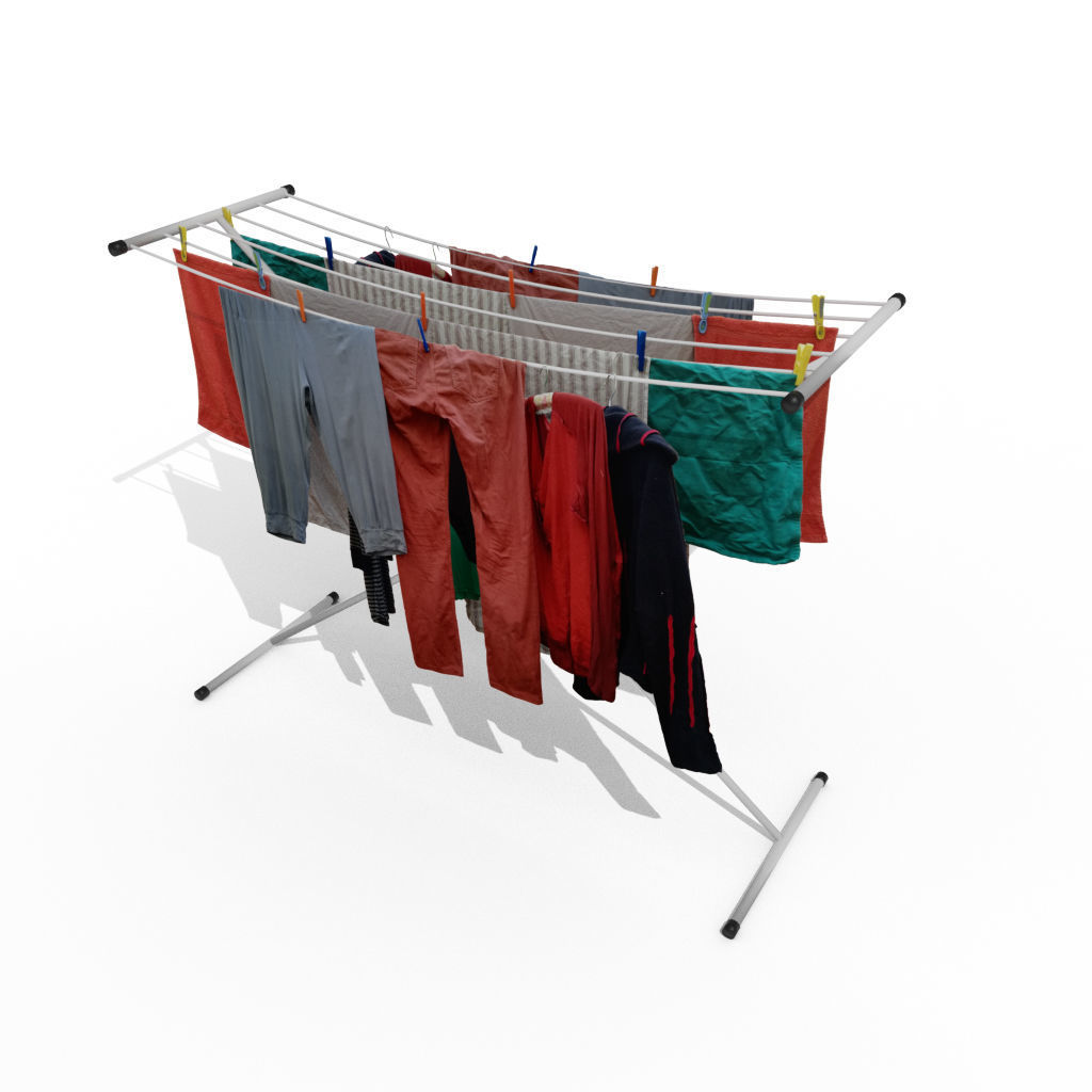 Laundry rack for drying washing 3D model_3