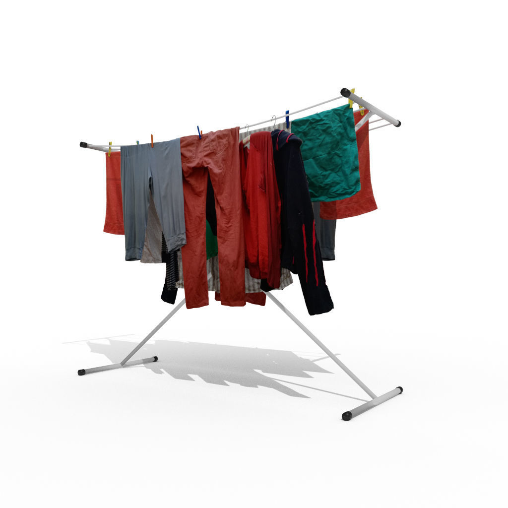 Laundry rack for drying washing 3D model_2