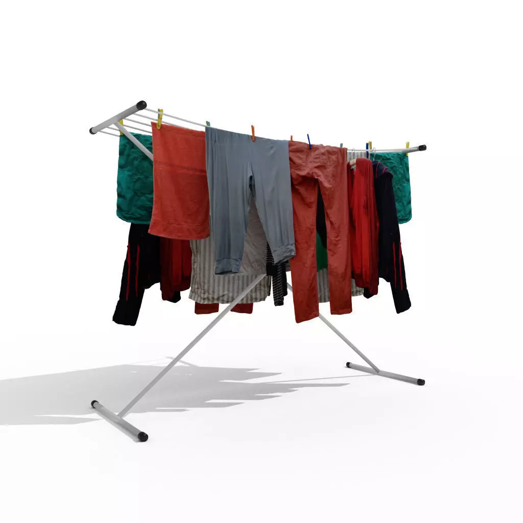 Laundry rack for drying washing 3D model_0