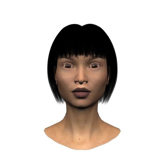 3D Angelica black hair Low-poly 3D model