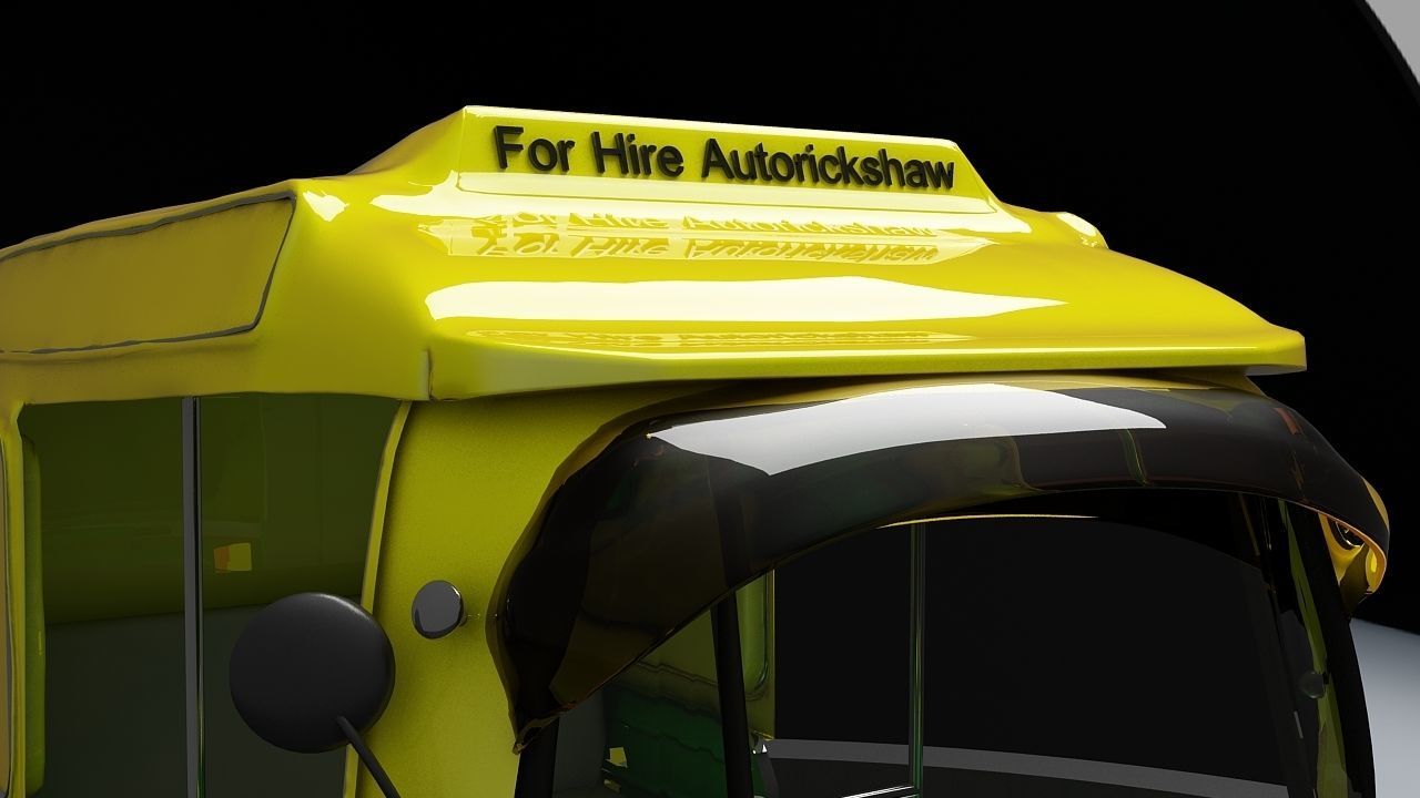 CNG Auto Rickshaw High Poly Delhi 3D model_2