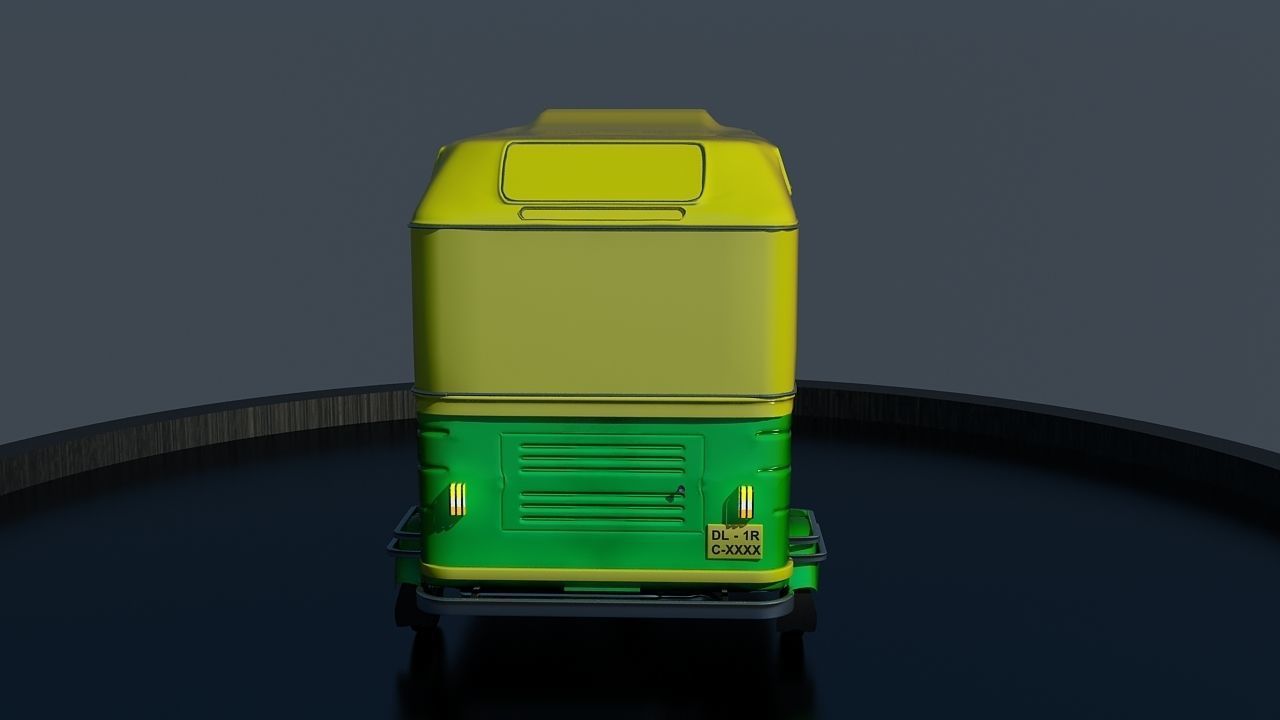 CNG Auto Rickshaw High Poly Delhi 3D model_15