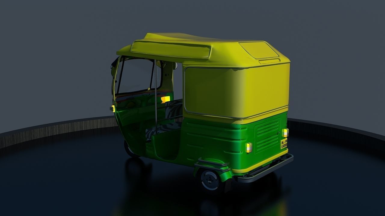 CNG Auto Rickshaw High Poly Delhi 3D model_17