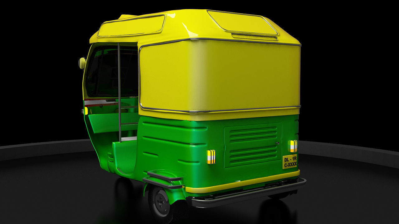 CNG Auto Rickshaw High Poly Delhi 3D model_1