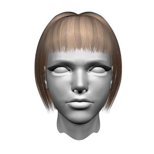 3D Angelica Brown Hair  Low-poly 3D model