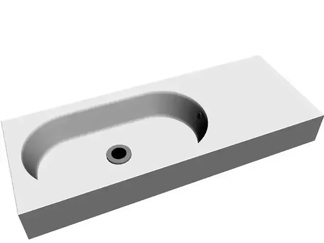 Basin 3 bathroom sink with rectangular shape