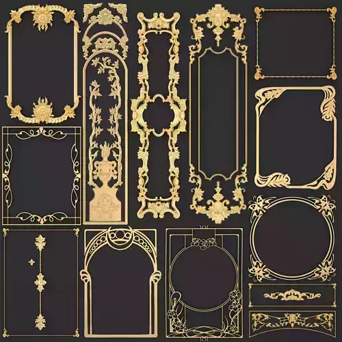 Collection stucco molding frame 3D model