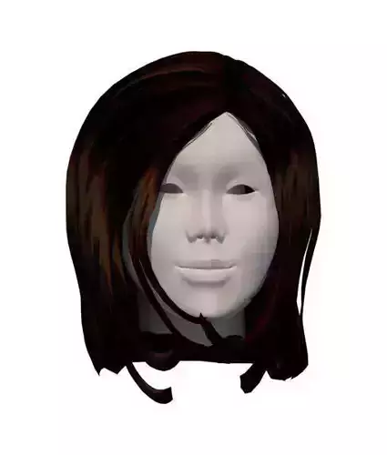 3D Female Hair Mesh